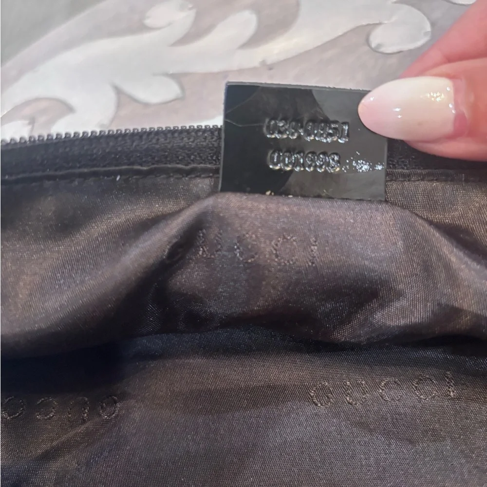 Authentic Gucci Black canvas Toiletry Case with Top Handle